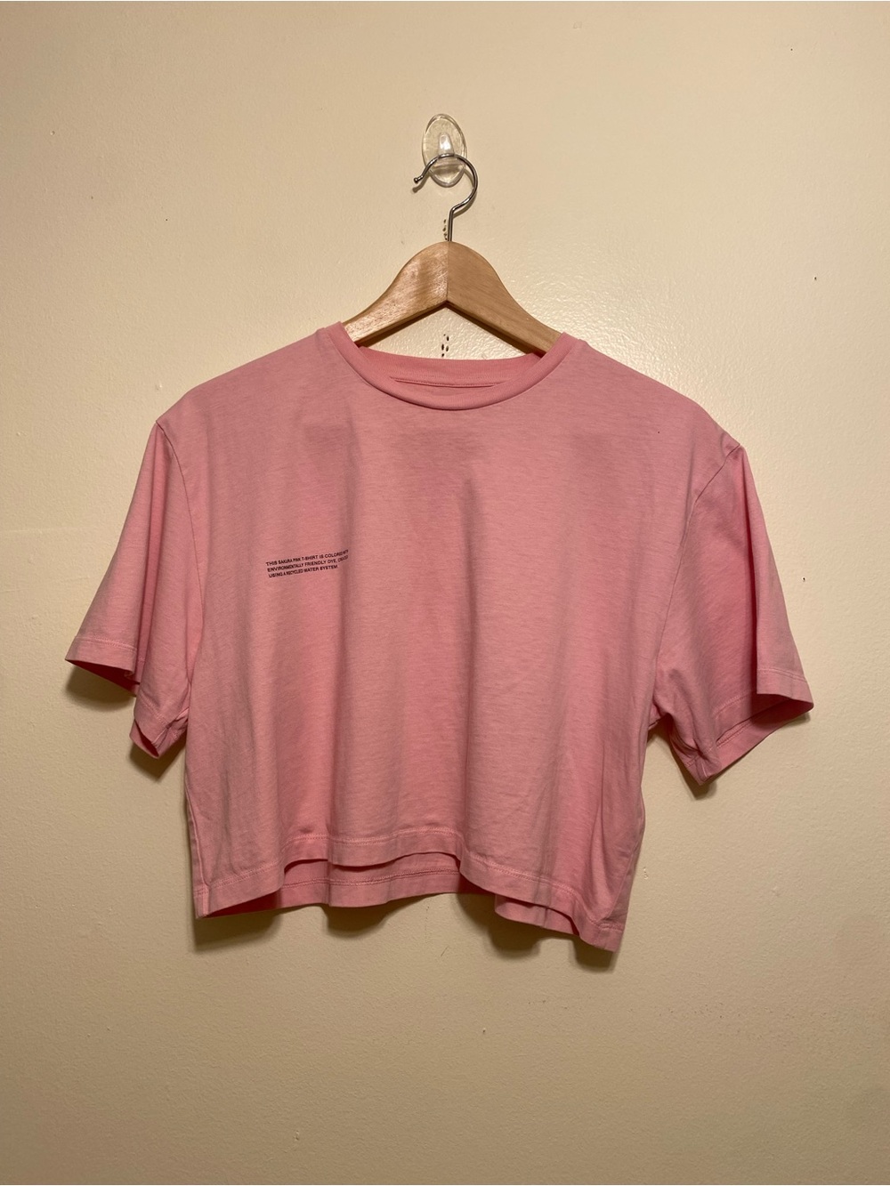 Pangaia Organic cotton Pink Cropped Tee. Size S